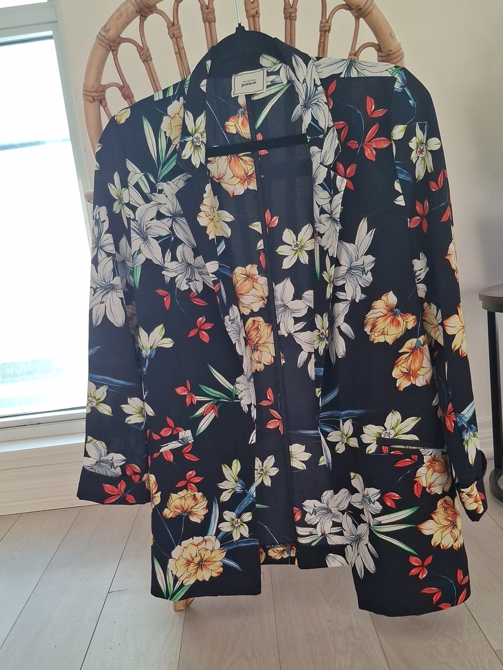 Printed Floral Black Blazer Jacket - Pimkie